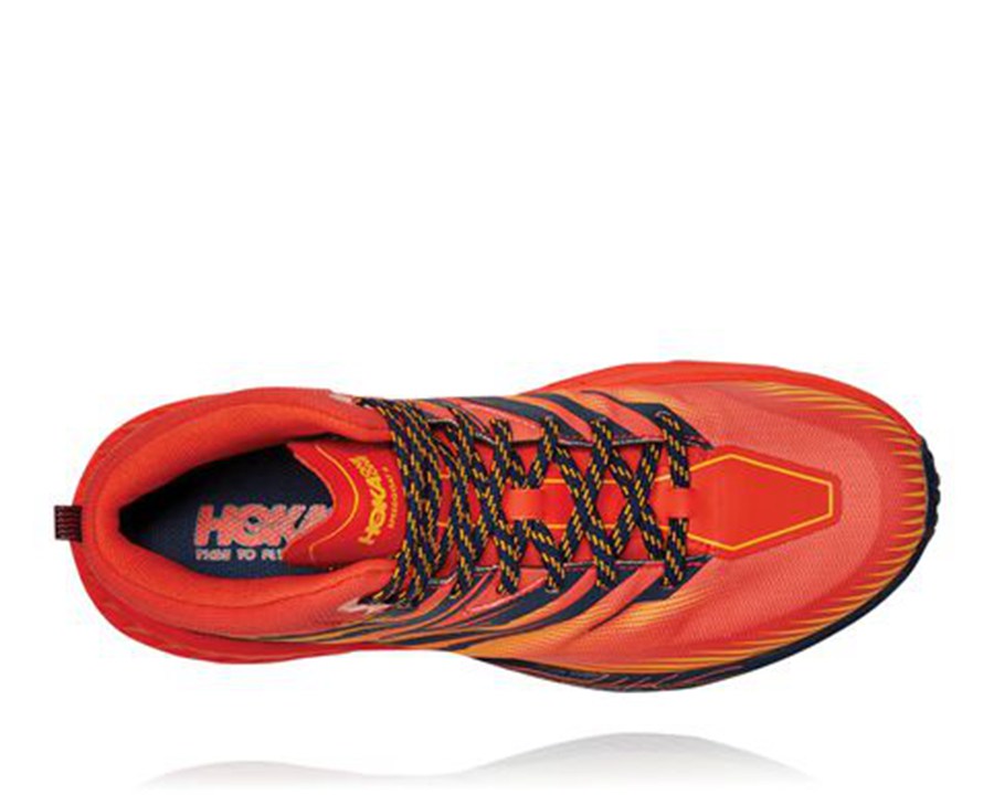 Chaussure Trail Hoka One One Speedgoat Mid Gore-Tex 2 Homme - Rouge - DZI-518329